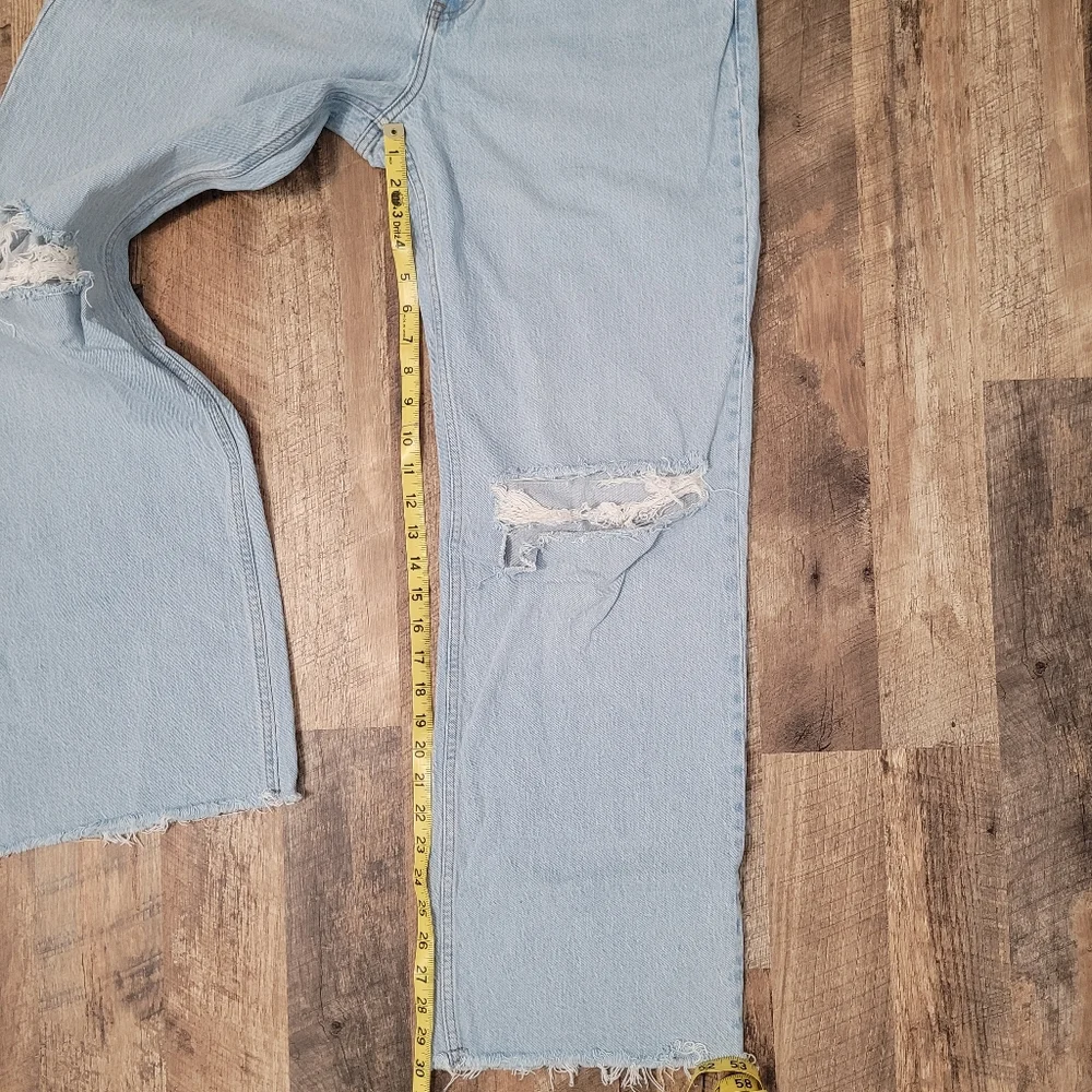 Abercrombie & Fitch The 90s High Rise Relaxed Distressed Women's Jeans Curve Lov - Picture 9 of 10